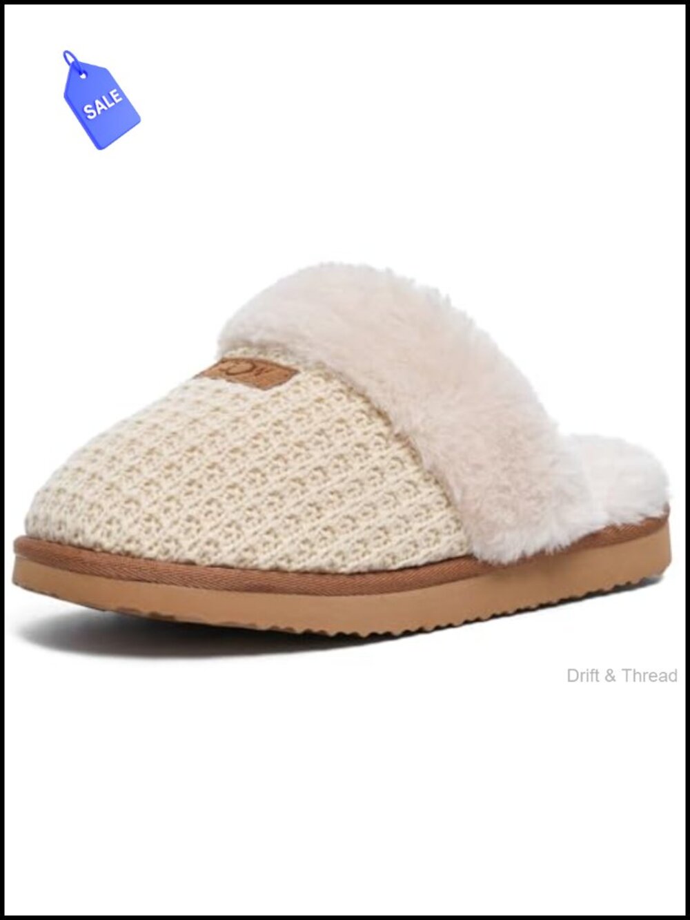 Cozy Memory Foam Fuzzy Knit Slip-On House Slippers for Women